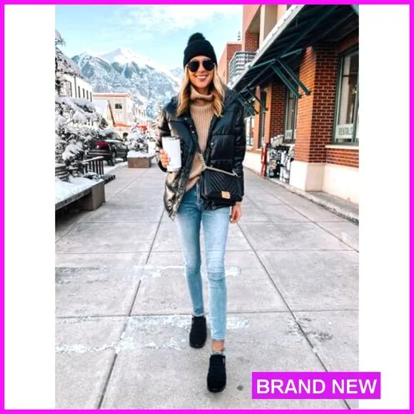 Winter Ankle Booties Waterproof Synthetic Leather Side Zip Fashion Boots